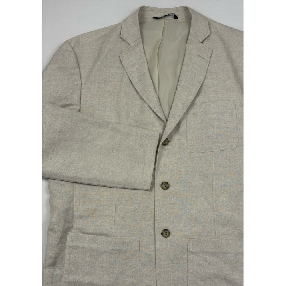 Axis LA Linen/Rayon 3-Button Ventless Unstructured Blazer Ivory Patch Pockets XL